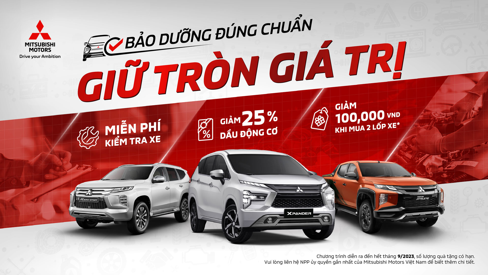 MITSUBISHI MOTORS VIỆT NAM TRIỂN KHAI CHIẾN DỊCH CHĂM SÓC KHÁCH HÀNG DỊCH VỤ THÁNG 09/2023